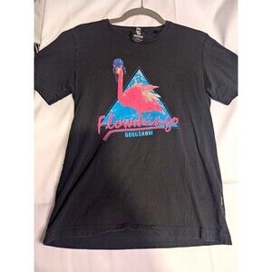 Gongshow Men's Black Flamingo Graphic Logo Crew Neck Short Sleeve Tee M